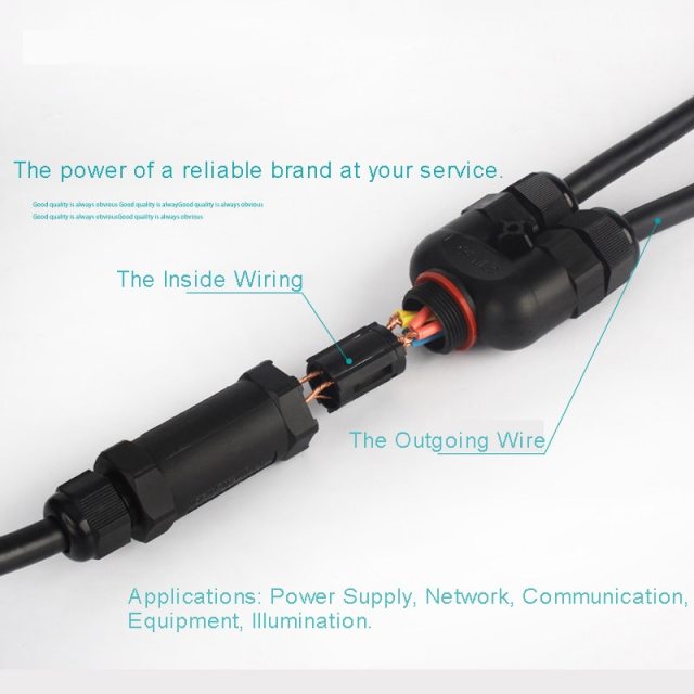 1PC T-Type Wire Waterproof Terminal Connector Y-Type Quickly Connected 5 Pin Sealed IP68 Retardant Junction Boxescable Connector