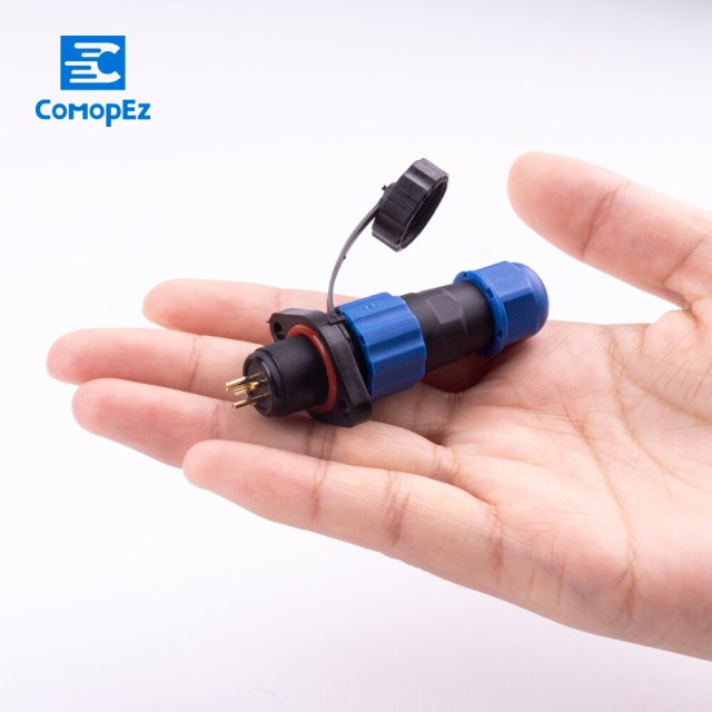 Waterproof 4 pin Connector SP13 Type IP68 Cable Connector Plug & Socket Male And Female 1234567 Pin SD13 13mm Straight Flange