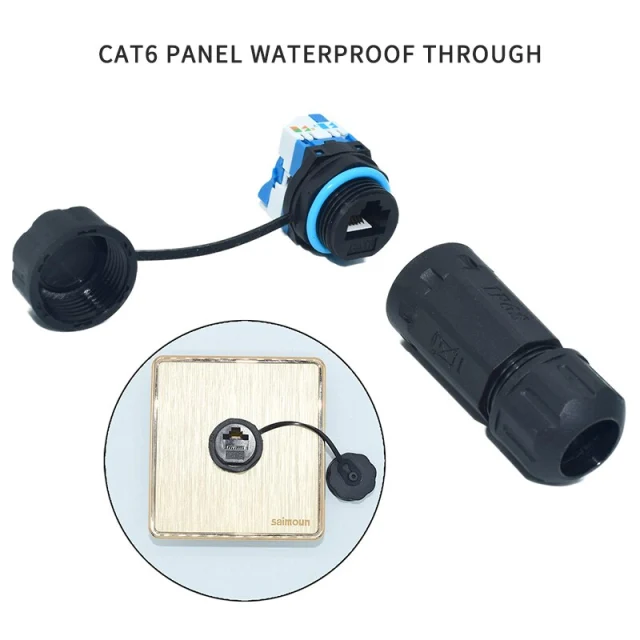 IP68 Network Cable Connector RJ45 Panel Type CAT6 Punch-Free Wire Connector Outdoor Waterproof Copper Joint Junction Box