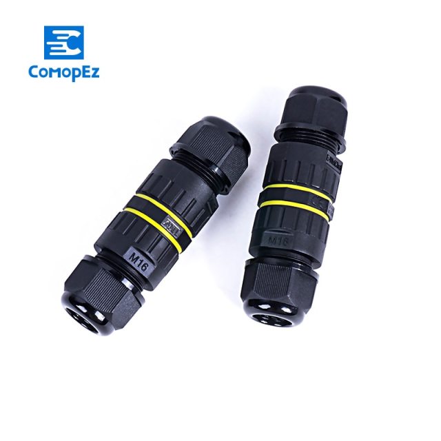 IP68 Cable Connector M16 2/3pin 3.5-10.2mm 300V 10A Electrical Waterproof Power Sealed Connectors Retardant Junction Box