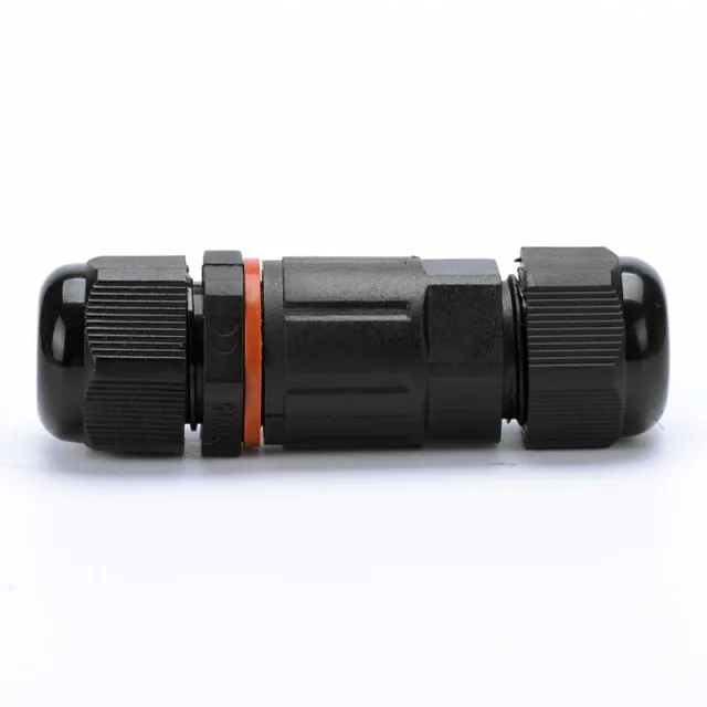 1pcs Black LED Cable Connector Waterproof IP68 250V&16a 6-12mm Electrical Wire Sealed Retardant 3 pin Wire Conector for LED