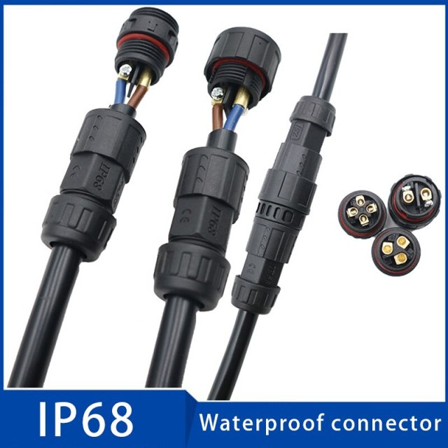 1Pcs M19 Waterproof Connector 2 Pin 3 Pin IP68 Electrical Connector Terminal Wire Screw and Solder-Free Connector For LED Light