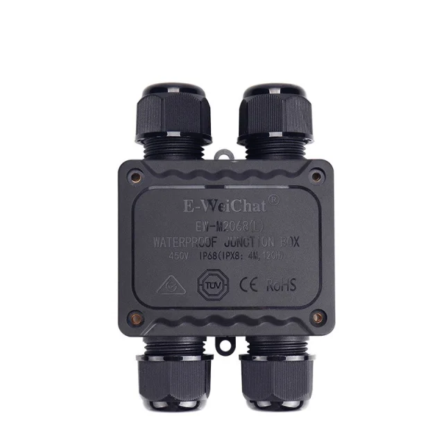 Waterproof Junction Box One In Three Out Plastic Wire Connector 5-14mm Diameter IP68 Outdoor Waterproof Four Way Junction Box