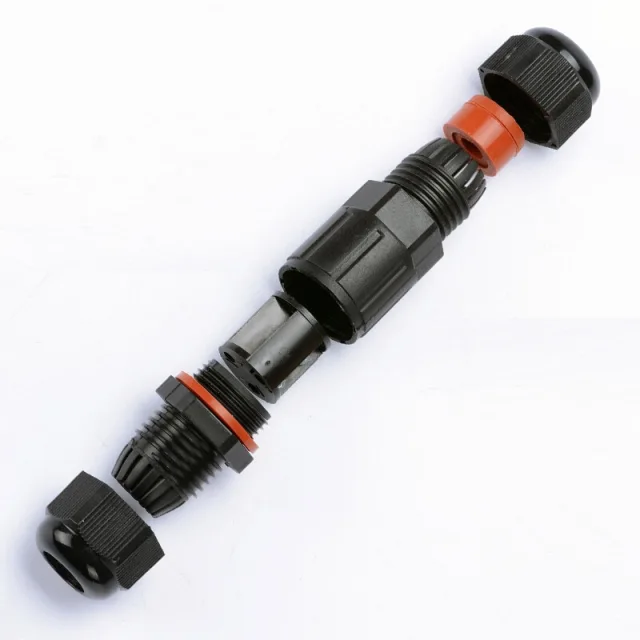 1pcs Black LED Cable Connector Waterproof IP68 250V&16a 6-12mm Electrical Wire Sealed Retardant 3 pin Wire Conector for LED