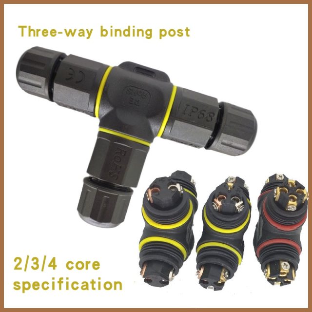 IP68 Waterproof Connector Three-Way Four-Way Wire Connector Flame Retardant High Temperature Outdoor Lamp Connector