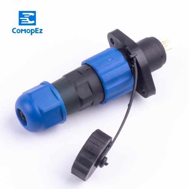 Waterproof 4 pin Connector SP13 Type IP68 Cable Connector Plug & Socket Male And Female 1234567 Pin SD13 13mm Straight Flange