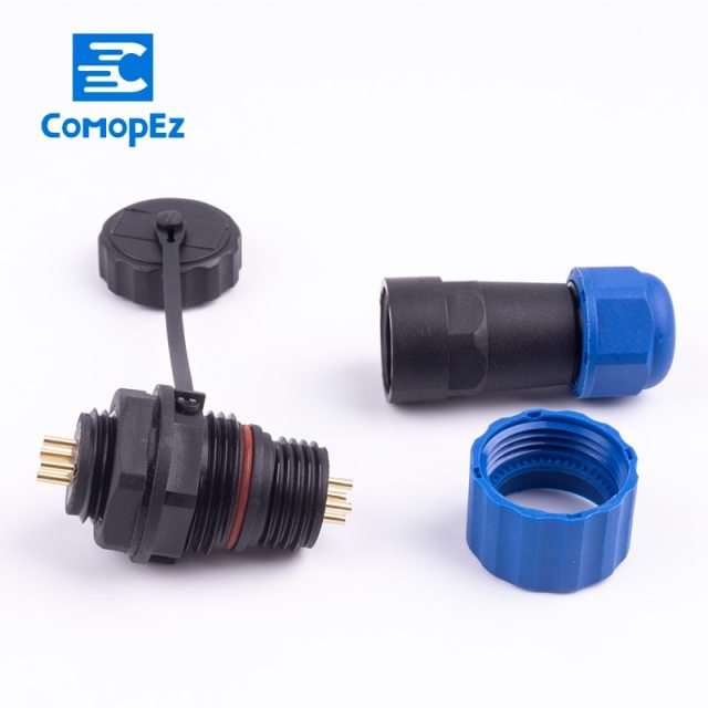 Waterproof Connector SP16 Type IP68 Cable Connector  Plug & Socket Male And Female 2 3 4 5 6 7 9 Pin SD16 16mm