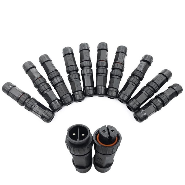 IP68 Cable Connector 7.5-11.5mm 20A 2 3 4 5 6 7 8 9 Pin Outdoor Waterproof Electrical Wire Connectors for Cars Led Light