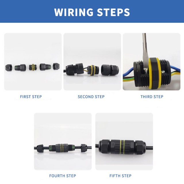 IP68 Waterproof Wire Connector 2Pin-5Pin M16 M20 M25 3.5-14mm Wire Diameter LED Outdoor Light Bar Solder-Free Screw Terminal Box