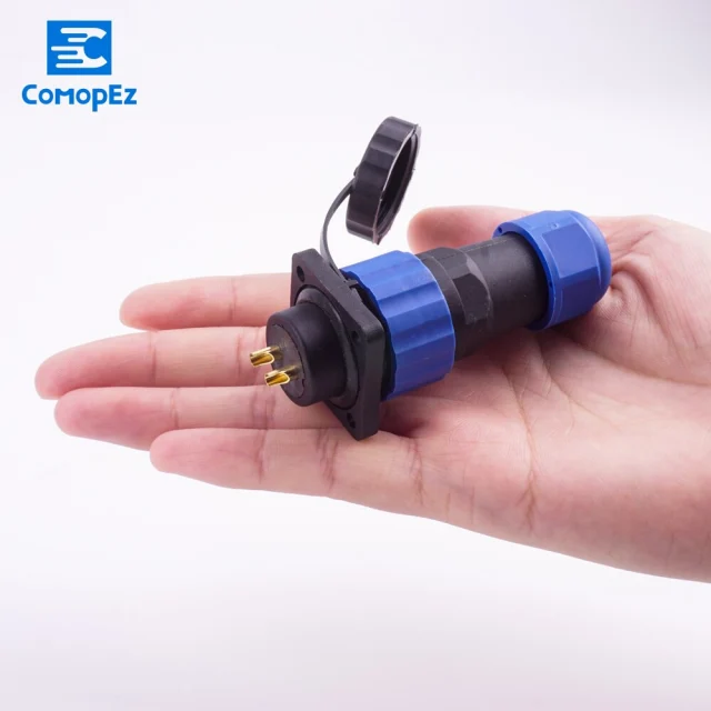 Waterproof Connector SP20 Type IP68 Cable Connector Plug & Socket Male And Female 2/3/4/5/7/9/10/12/14 Pin SD20 20mm Square