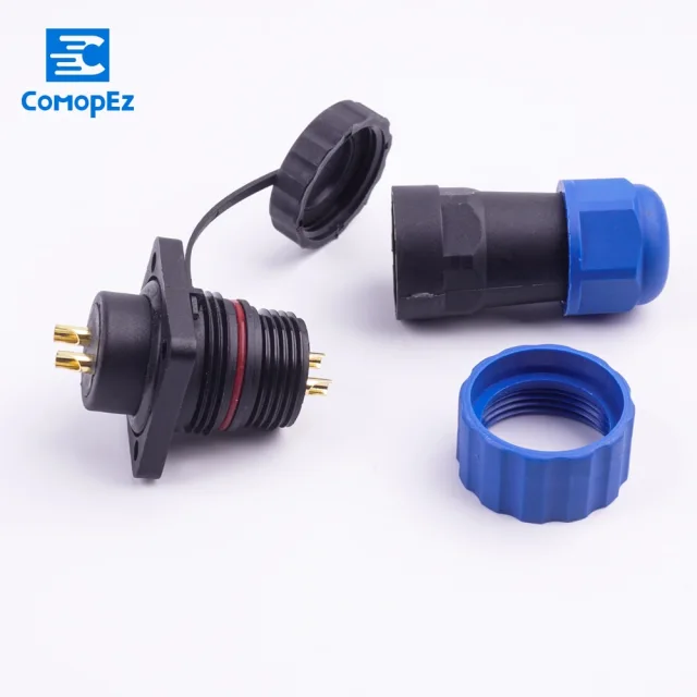 Waterproof Connector SP20 Type IP68 Cable Connector Plug & Socket Male And Female 2/3/4/5/7/9/10/12/14 Pin SD20 20mm Square