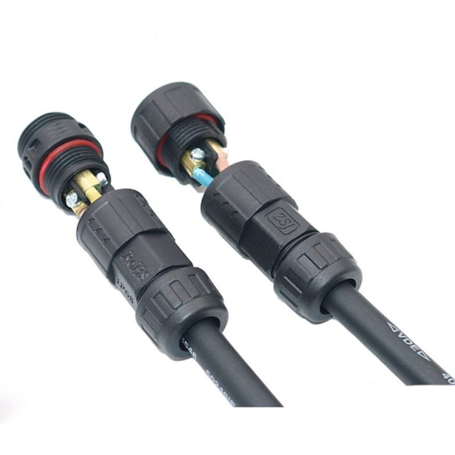 1Pcs M19 Waterproof Connector 2 Pin 3 Pin IP68 Electrical Connector Terminal Wire Screw and Solder-Free Connector For LED Light