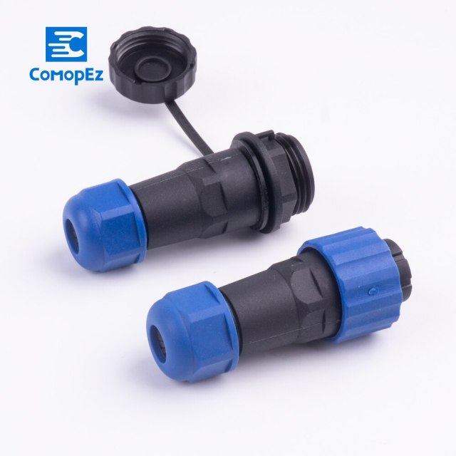 Waterproof Connector SP16 Type IP68 Cable Connector  Plug & Socket Male And Female 2 3 4 5 6 7 9 Pin SD16 16mm