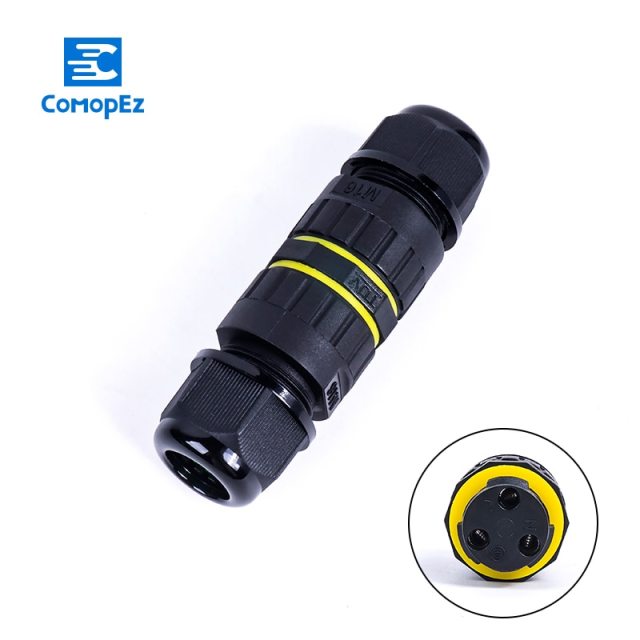 IP68 Cable Connector M16 2/3pin 3.5-10.2mm 300V 10A Electrical Waterproof Power Sealed Connectors Retardant Junction Box