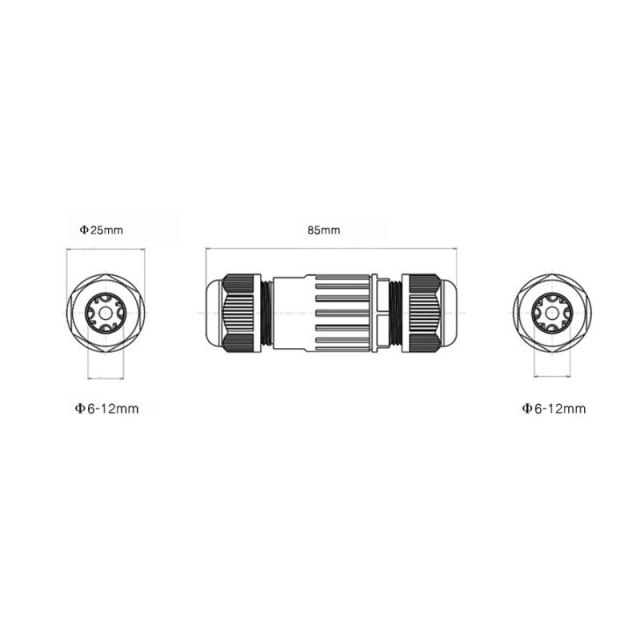 Waterproof Sealed connector 3 pin IP68 3-7mm 250V&10A Electrical Sealed Retardant Junction Box Electric Cable Connectors LED