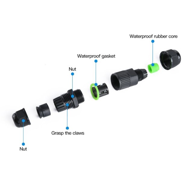 1pc IP68 Connector 3Pin 4Pin 4-8mm 450V 16A Cable Connectors Outdoor Electrical Wire Conector Sealed Junction Box for Led Light