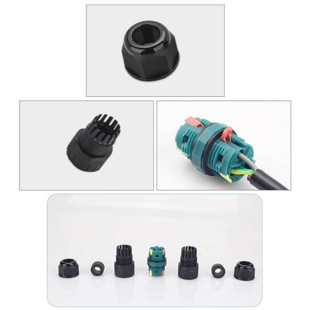 M20 IP68 Waterproof Connector M25 5-12mm Push-type Screw-free Quick Connect Wire Junction Box 450V 24A Outdoor Cable Connectors