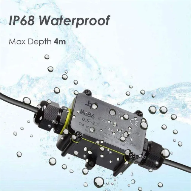 G711 Waterproof Junction Box IP68 UV 2 Way 3pin 6-12mm Electrical Junction Boxs 450V Sealed Retardant Outdoor Connector 94-V2