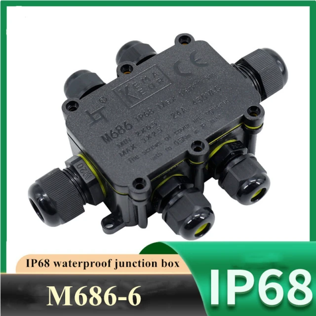 TUV 6 pole IP68 waterproof junction box waterproof underground cable junction boxes with terminal block