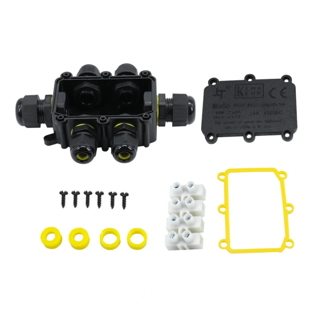 TUV 6 pole IP68 waterproof junction box waterproof underground cable junction boxes with terminal block