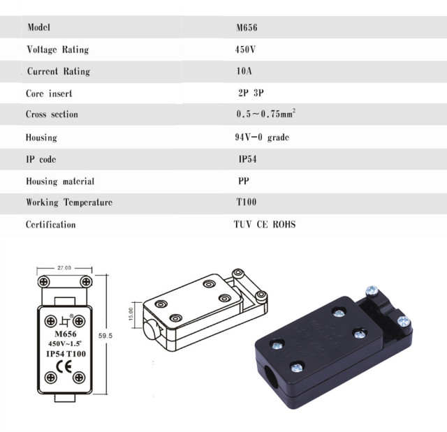 IP54 M656 Outdoor pvc waterproof junction box for rail lamp