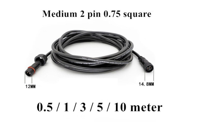 Waterproof male and female extension cable Solar light extension cord 1 meter 3 meters 5 meters 10 meters medium connector 2-3-4 pin