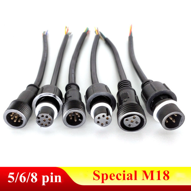 Waterproof male and female extension cable 5pin 0.3 square 6pin 0.3 7pin 8pin 0.3/0.5 special connector