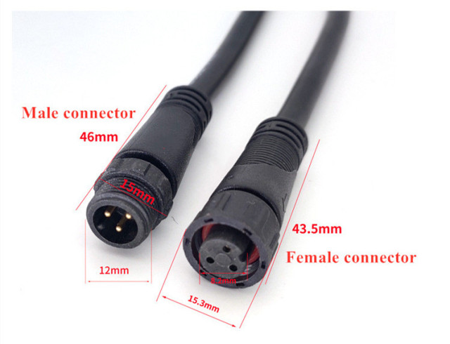 IP67 Waterproof M12 Waterproof Connector Nylon Solid Pin Led Lamp Cable Male and Female Plug 2345 Cores