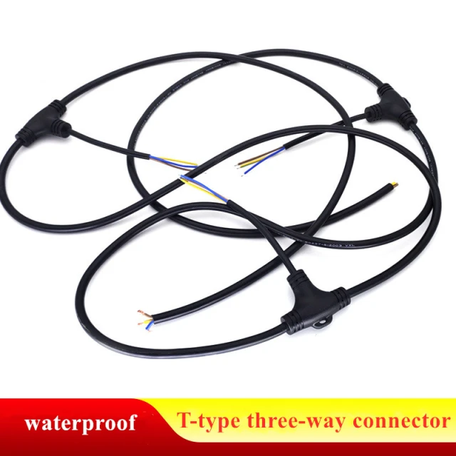 T-type three-way waterproof connector street lamp module tunnel lamp three-way waterproof connector 3 pin 1.5 /2-4 pin