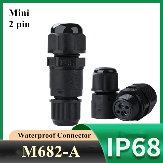 Lighting Connector IP68 Waterproof Connector 2 pin Small Size Mini Cable Waterproof Connector