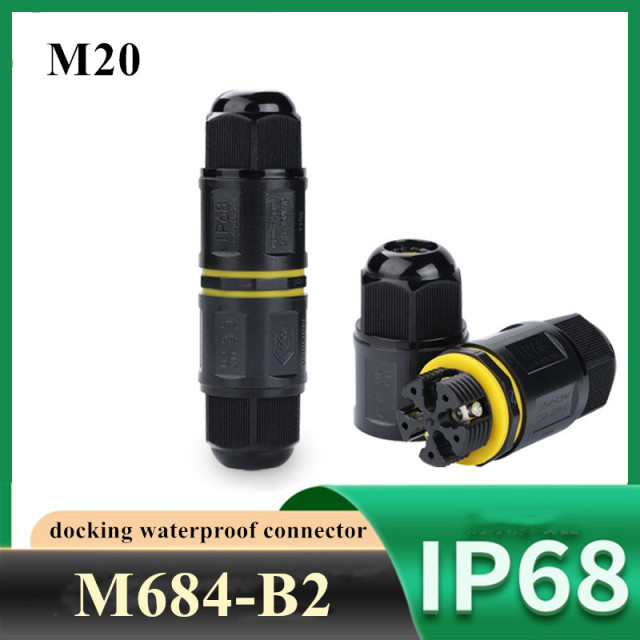 M20 straight-through 2-5 pin cable waterproof connector IP68 outdoor waterproof connector new connector