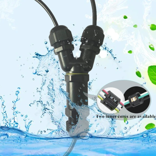 IP68 outdoor waterproof connector 3-way Y-type waterproof connector M25 connector cable terminal terminal