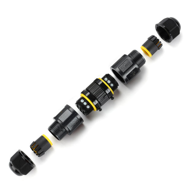 IP68 waterproof connector M20 waterproof connector 2-6 pin black male and female connector