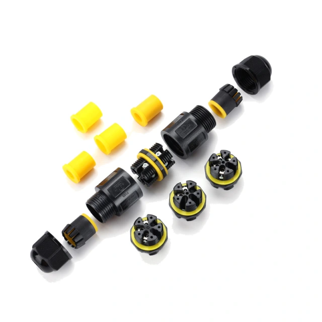 M20 straight-through 2-5 pin cable waterproof connector IP68 outdoor waterproof connector new connector