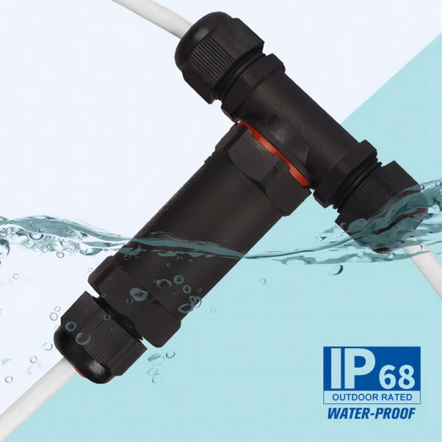 1PC T-Type Wire Waterproof Terminal Connector Quickly Connected 3 Pin Sealed IP68 Retardant Junction Boxescable Connector