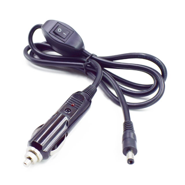 Car power cord DC5.5*2.5mm with switch 12V24V pure copper core 15A massage cushion chair audio charger
