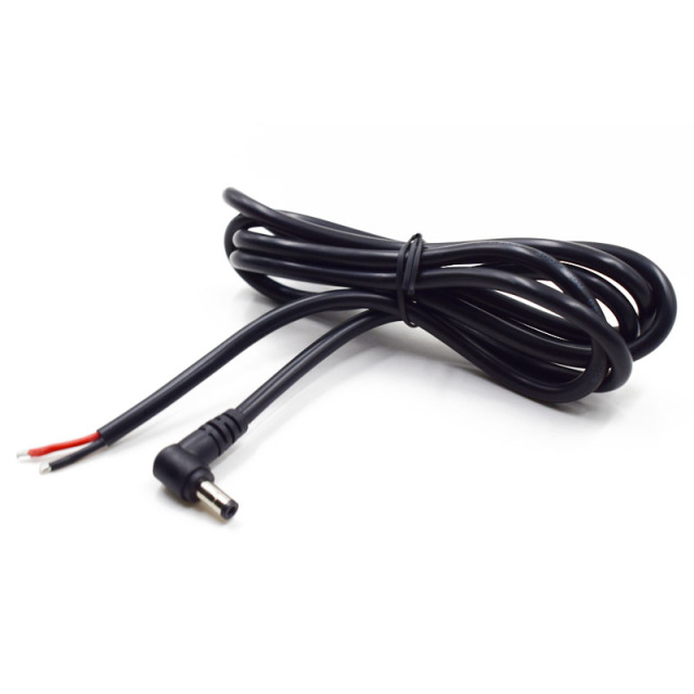DC5.5*2.1/2.5MM single male elbow power cord 15A high current 1.5 square 90 degree monitoring power cord