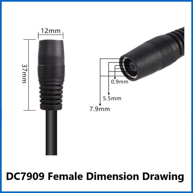 DC8mm single male and female connecting cable 2 square DC7909/7955 solar panel energy storage power charging conversion cable