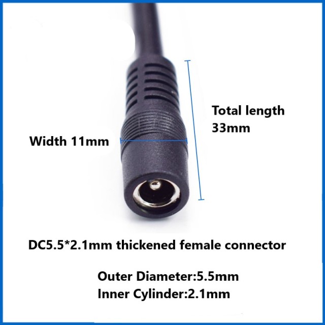 DC plug monitor power cord female connector 1.5 square 15A pure copper core DC5.5*2.1mm power female cable