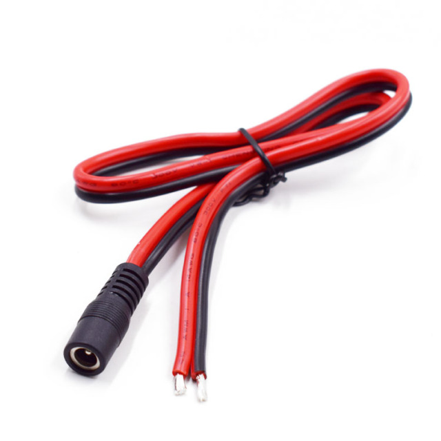 DC red and black female single head power cord 5.5*2.1,/2.5mm2 square all copper thickened 16A monitoring power cord