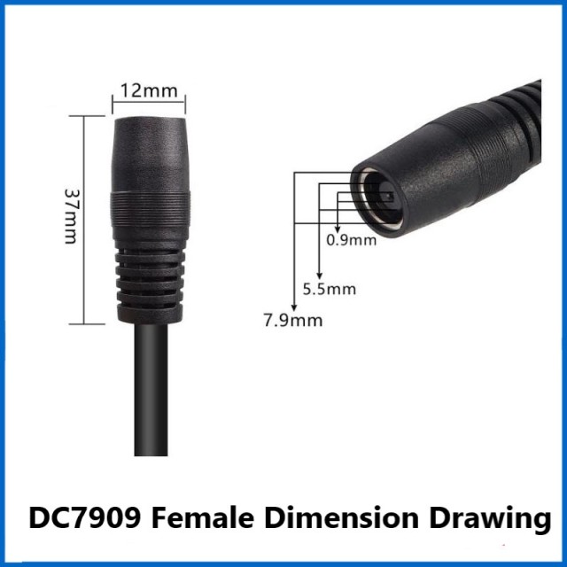 DC8mm Single Male Female Connection Cable 2 square DC7909/7955 Solar Panel Energy Storage Power Charging Conversion Cable
