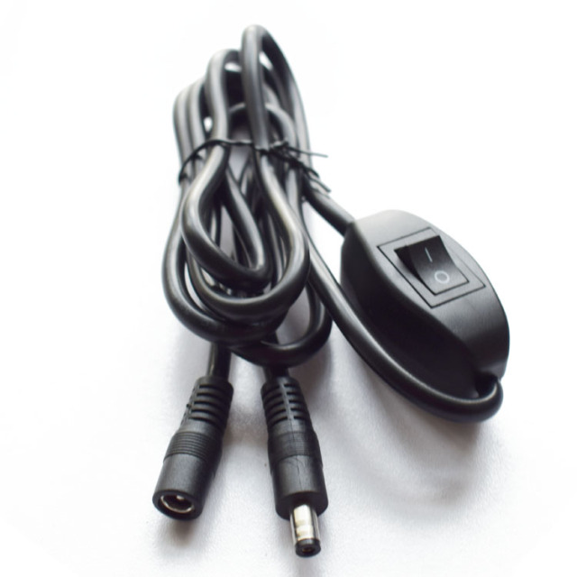 DC male and female power cord 12/24V all copper core DC5.5*2.1/2.5mm security monitoring with switch extension cord