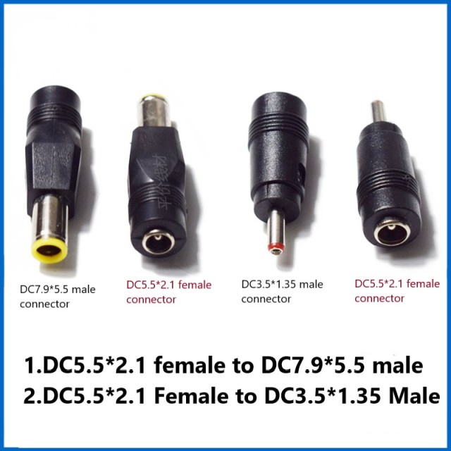 DC power conversion plug 5.5*2.1 female to male 7.9*5.5/4.0*1.7/5.5*2.5mm adapter