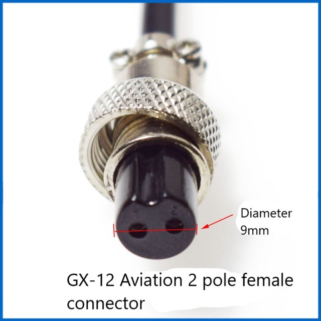 DC5.5/2.1mm male female to GX-12 female 2 core to GX12 aviation head solar connection charging cable