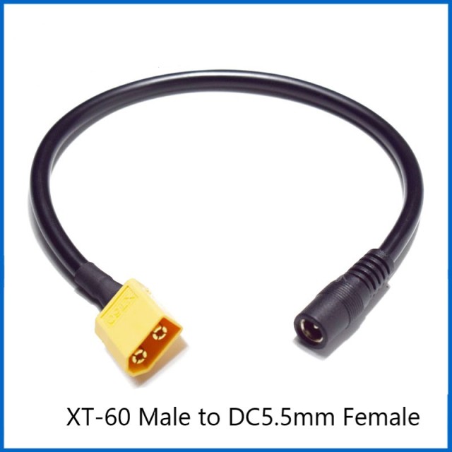 XT60 male female to DC5.5mm male female plug fat shark HDO SKYZONE DJI DJI FPV glasses power supply
