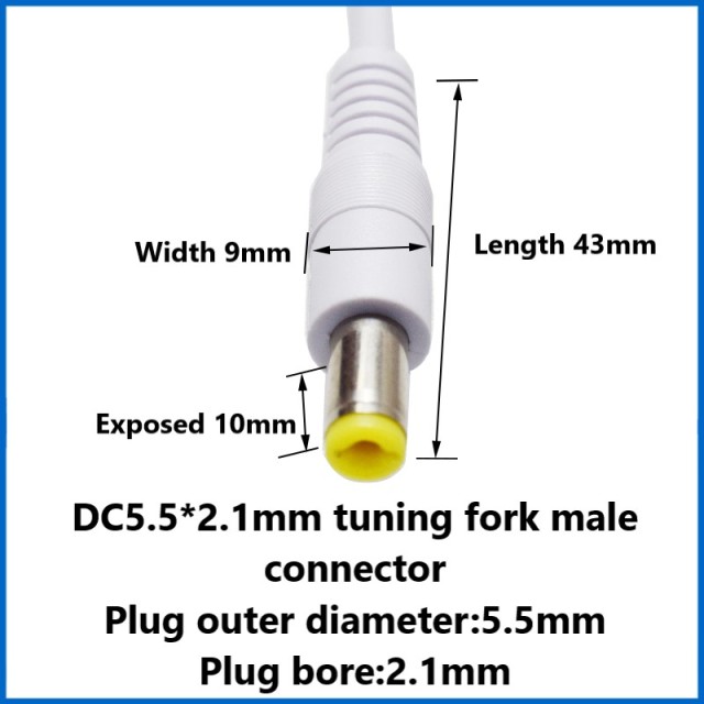 12V Power Cord Copper Thickened 5A White DC5.5*2.1mm Male to Female LED Monitor Router Extension Cable