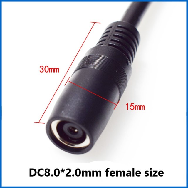 DC8.0*2.0mm male and female extension cable pure copper wire 8mm energy storage battery connecting cable solar charging energy board cable