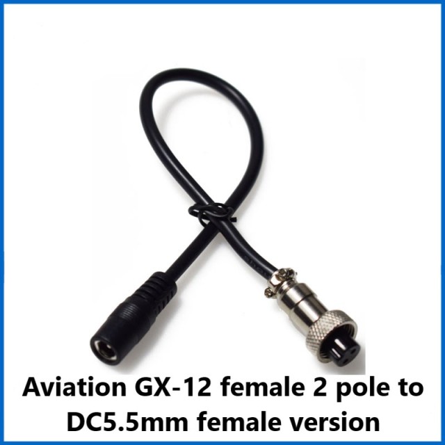 DC5.5/2.1mm Male Female to GX-12 Female 2-pole to GX12 Air Head Solar Connection Charging Cable