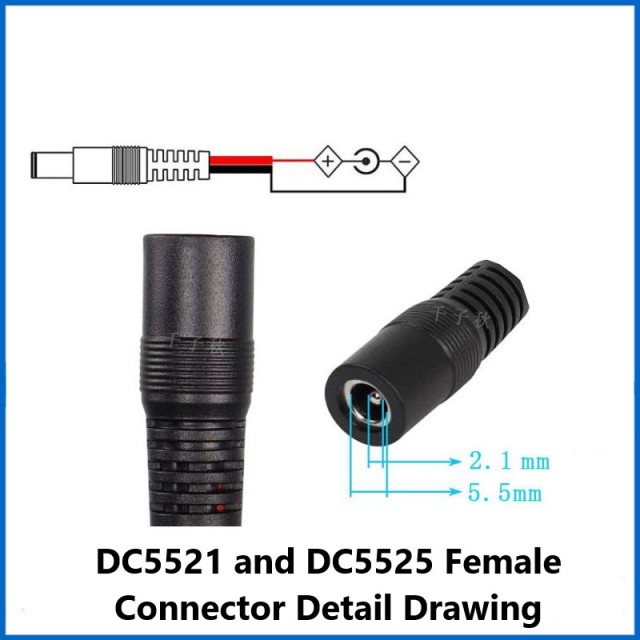 DC5521 female to DC8020 male adapter cable 1.5 square electric small two storage battery connection power cable