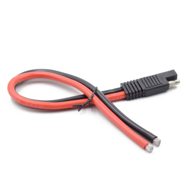 Solar Plug Wire SAE to O-Terminal Plug Wire 30A Solar Battery Bullet Connection Cable 0.3m